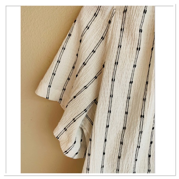 Madewell Tie Neck Tunic Top Knit Dot Pattern Ivory Black Size Small - Picture 3 of 8